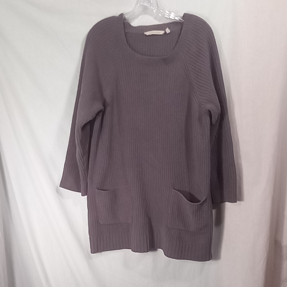 Soft Surroundings Gray Cozy Chenille Tunic Sweater Size L